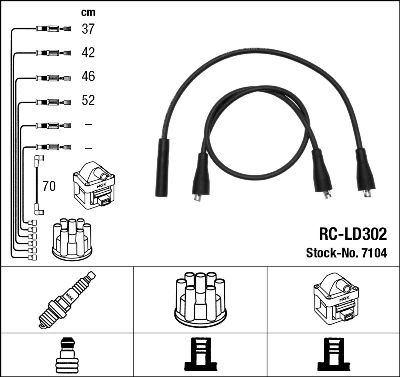 Kit de câbles d'allumage NGK 7104
