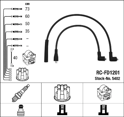 Kit de câbles d'allumage NGK 5402