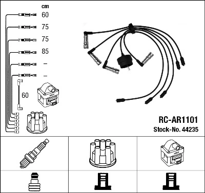 Kit de câbles d'allumage NGK 44235