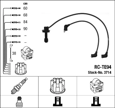 Kit de câbles d'allumage NGK 3714