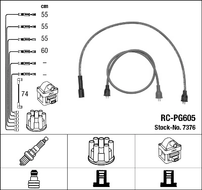 Kit de câbles d'allumage NGK 7376