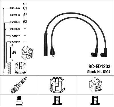 Kit de câbles d'allumage NGK 5904