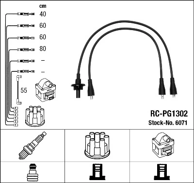 Kit de câbles d'allumage NGK 6071