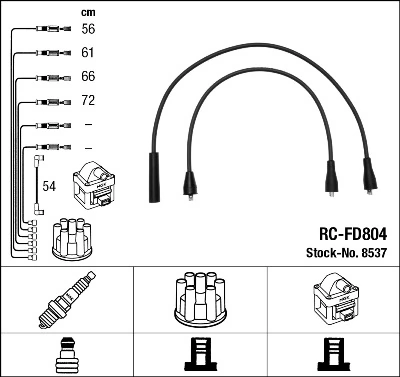 Kit de câbles d'allumage NGK 8537