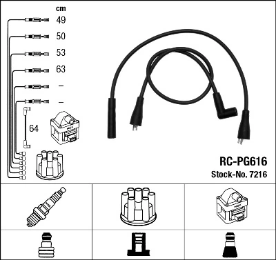 Kit de câbles d'allumage NGK 7216