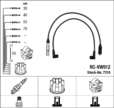 Kit de câbles d'allumage NGK 7318