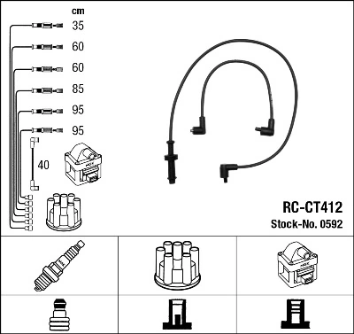 Kit de câbles d'allumage NGK 0592
