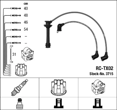 Kit de câbles d'allumage NGK 3715