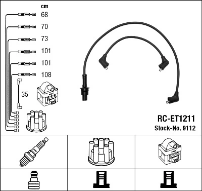 Kit de câbles d'allumage NGK 9112