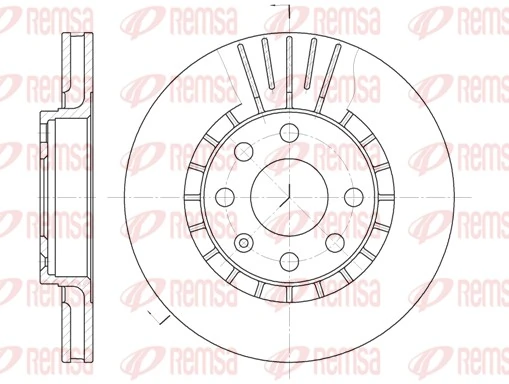 REMSA 6178.10 — Диск гальмівний DAEWOO LANOS R14 передн., вент. (вир-во REMSA)