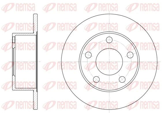 REMSA 6123.00 — Диск гальмівний AUDI 100, A6, SKODA SUPERB, VW PASSAT задн. (вир-во Remsa)