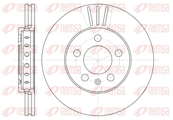 REMSA 6545.10 — Диск гальмівний AUDI A3, SEAT CORDOBA, IBIZA, SKODA, VW, передн., вент. (вир-во REMSA)
