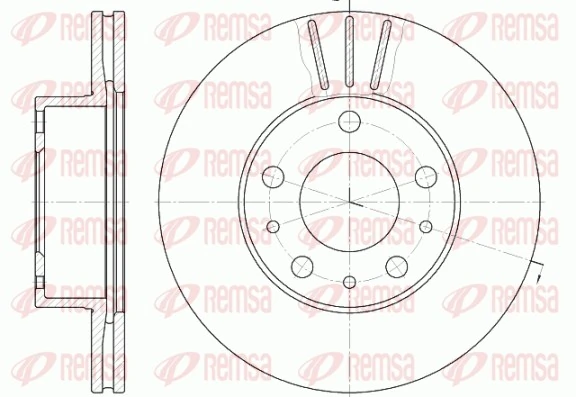 REMSA 6476.10 — Диск гальмівний CITROEN, FIAT, PEUGEOT, передн., вент. (вир-во REMSA)