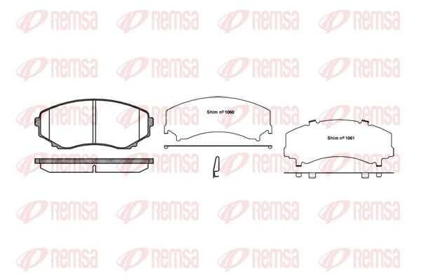 Колодки гальмівні дискові REMSA 0397.22 для Mazda MPV II (передня вісь)