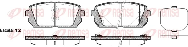 REMSA 1303.02 — Колодка гальм. диск. KIA CARENS задн. (вир-во REMSA)