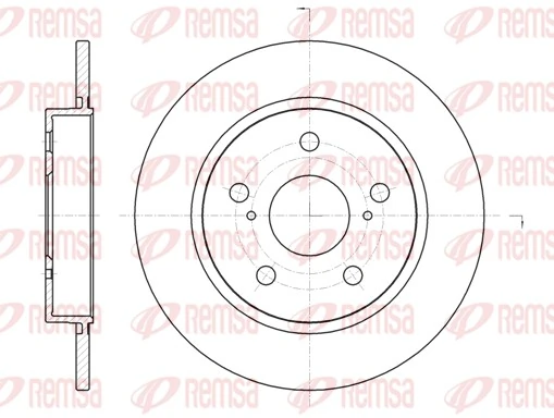 REMSA 61044.00 — Диск гальмівний TOYOTA AURIS, COROLLA задн. (вир-во REMSA)