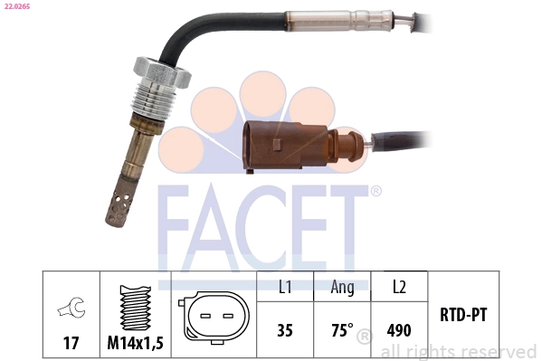 Capteur, température des gaz FACET 22.0265