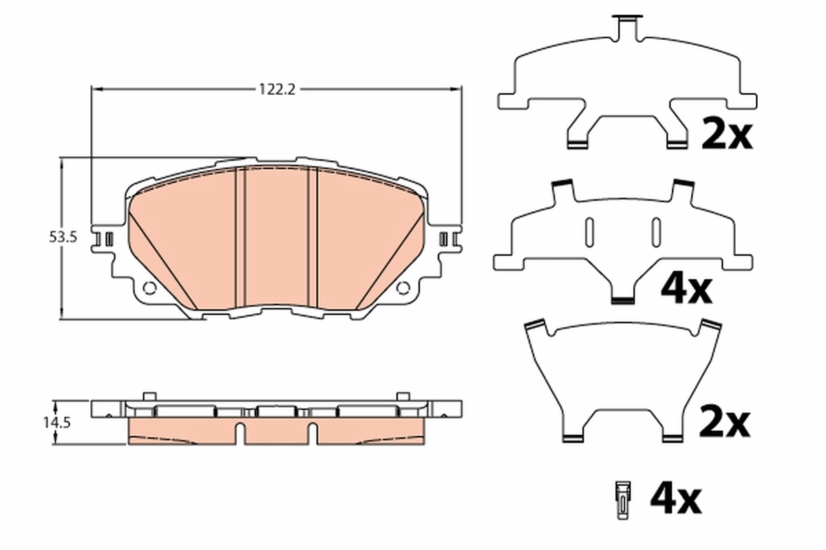 Kit de plaquettes de frein, frein à disque TRW GDB2200