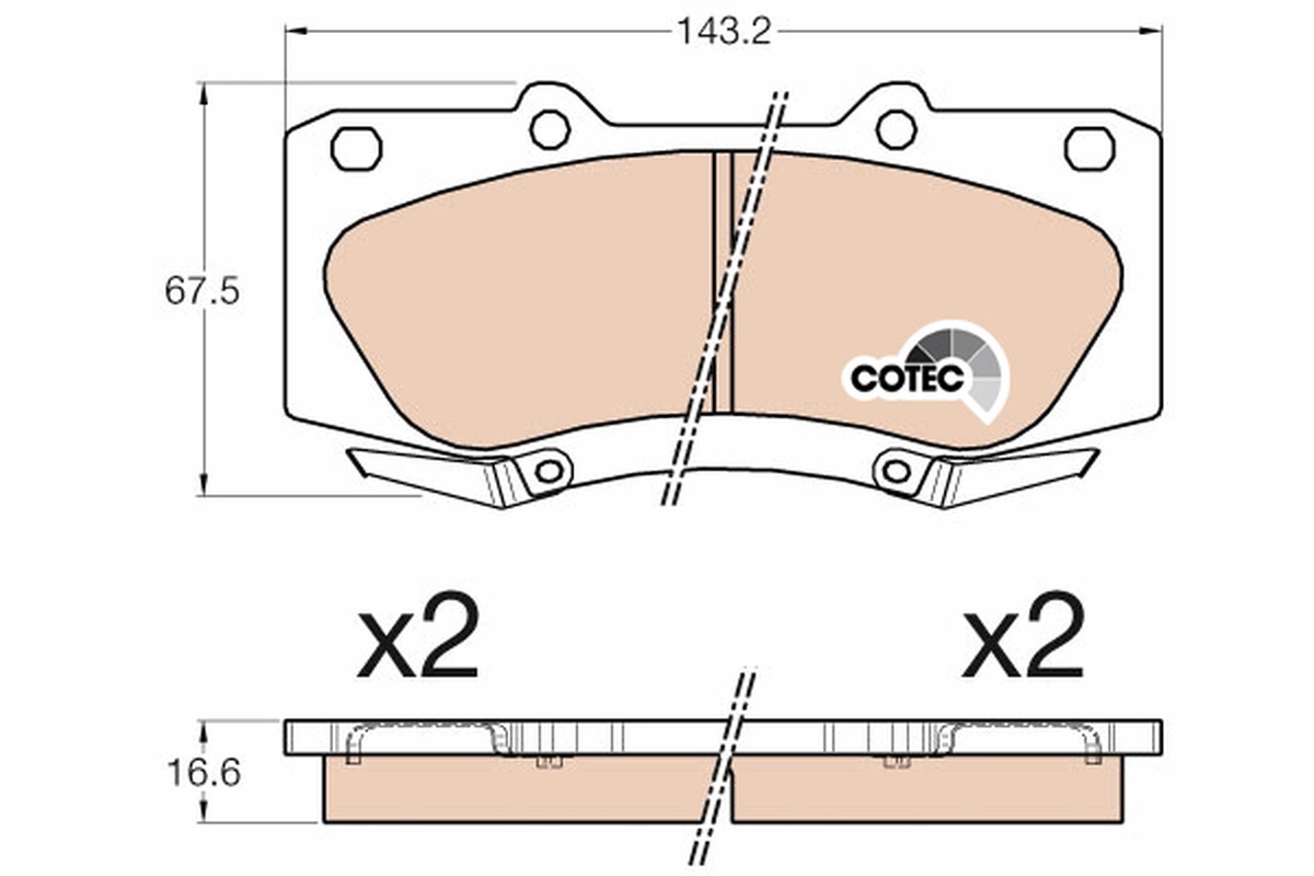 Kit de plaquettes de frein, frein à disque TRW GDB3534