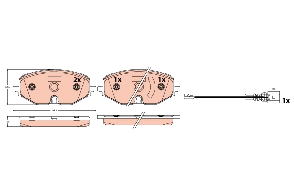 Kit de plaquettes de frein, frein à disque TRW GDB2392