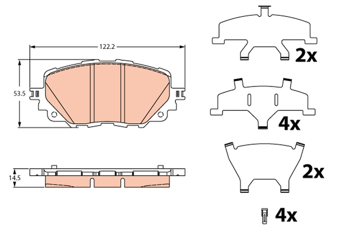 Kit de plaquettes de frein, frein à disque TRW GDB2285
