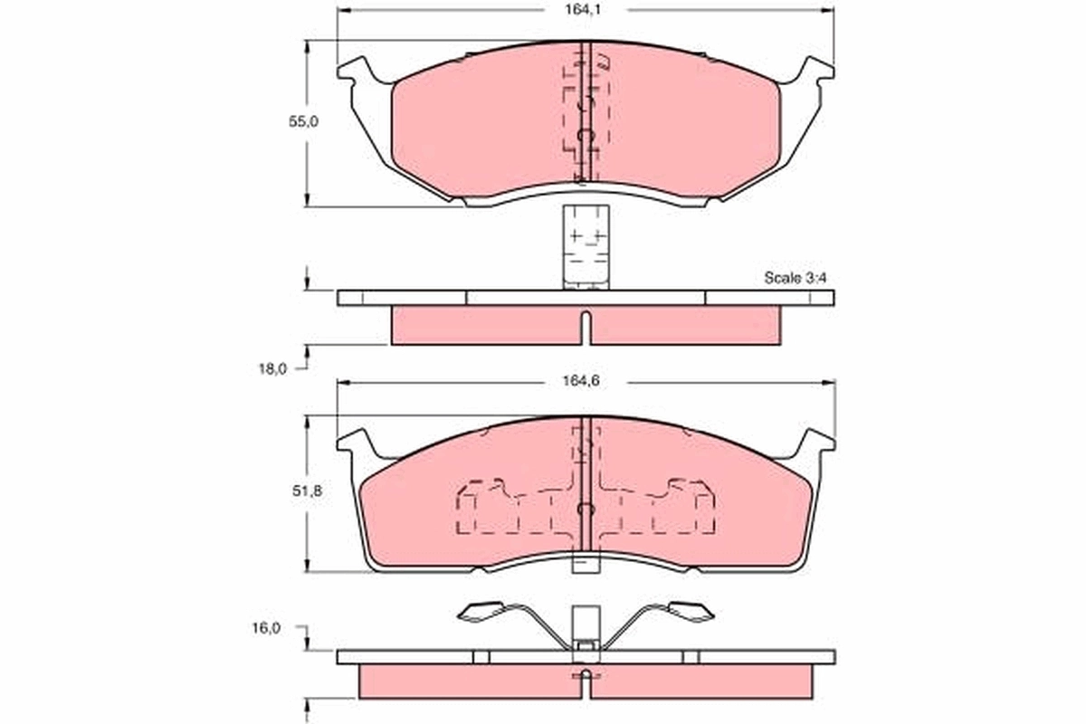 Kit de plaquettes de frein, frein à disque TRW GDB1244