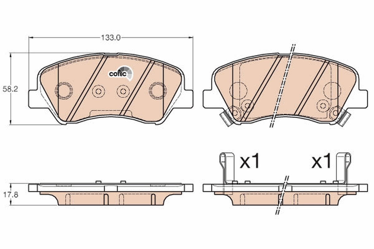 TRW GDB3548 — Колодка гальм. диск. HYUNDAI ACCENT RB 11-/KIA RIO 11 - передн. (вир-во TRW)