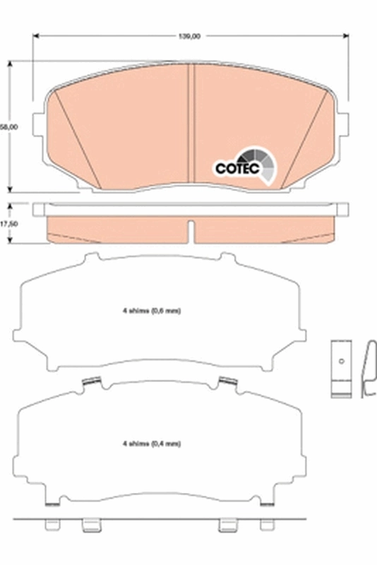 Kit de plaquettes de frein, frein à disque TRW GDB3471