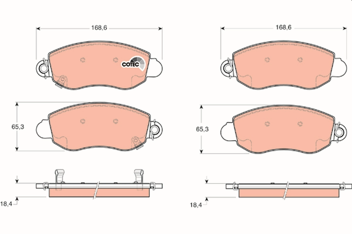 Kit de plaquettes de frein, frein à disque TRW GDB1424