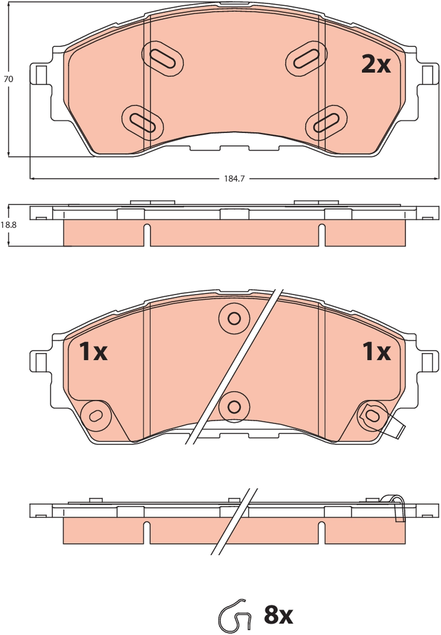 Kit de plaquettes de frein, frein à disque TRW GDB2550