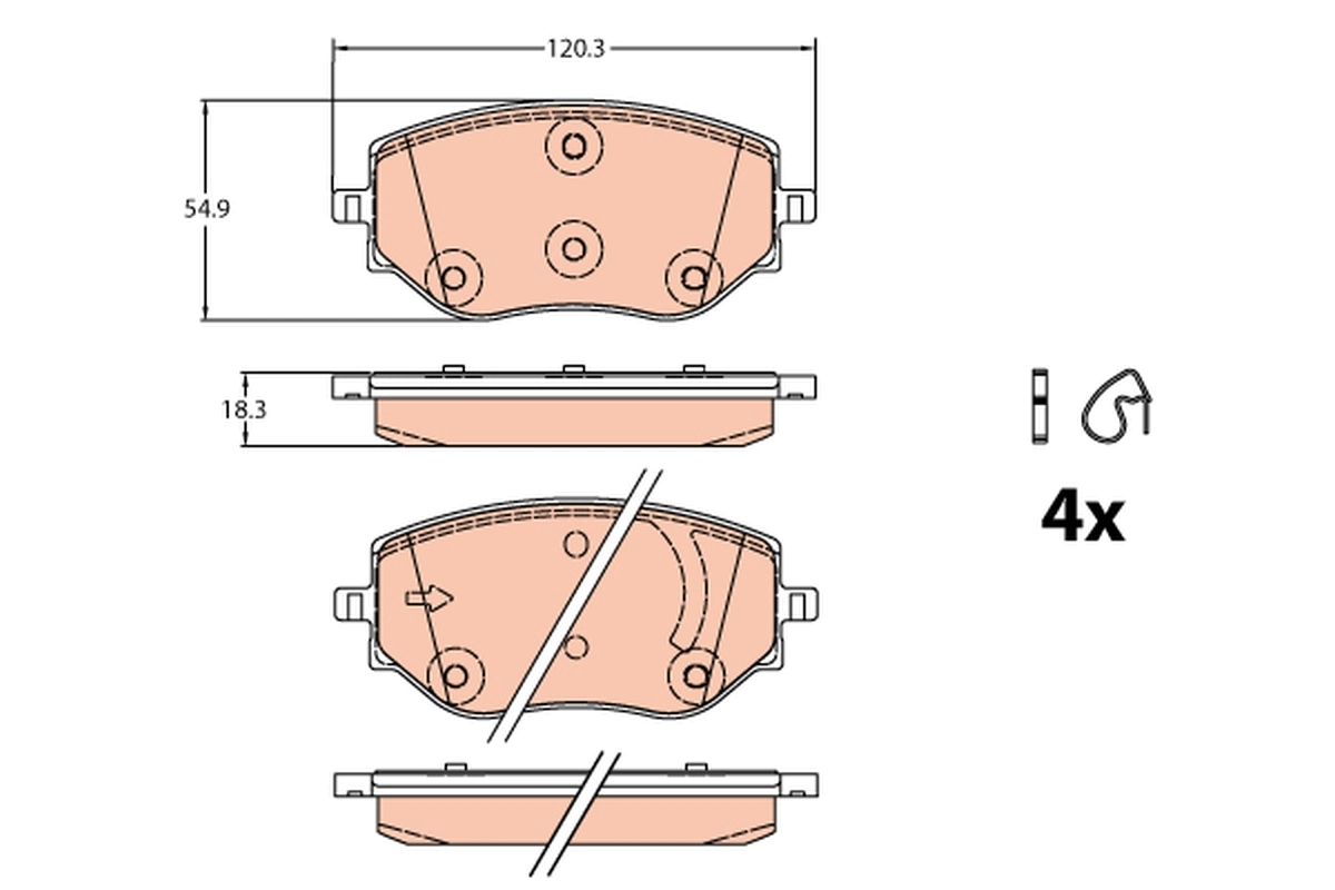 Kit de plaquettes de frein, frein à disque TRW GDB2324