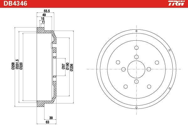 Tambour de frein TRW DB4346