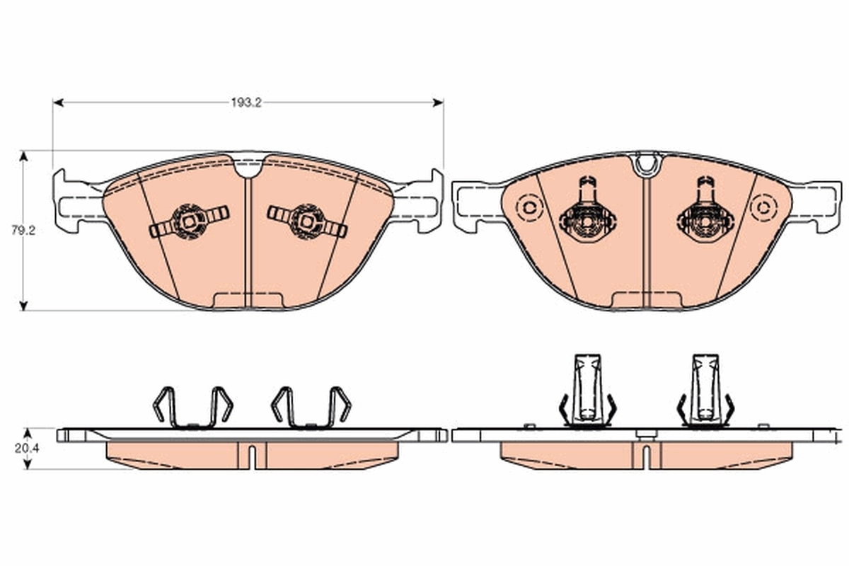 Kit de plaquettes de frein, frein à disque TRW GDB2026