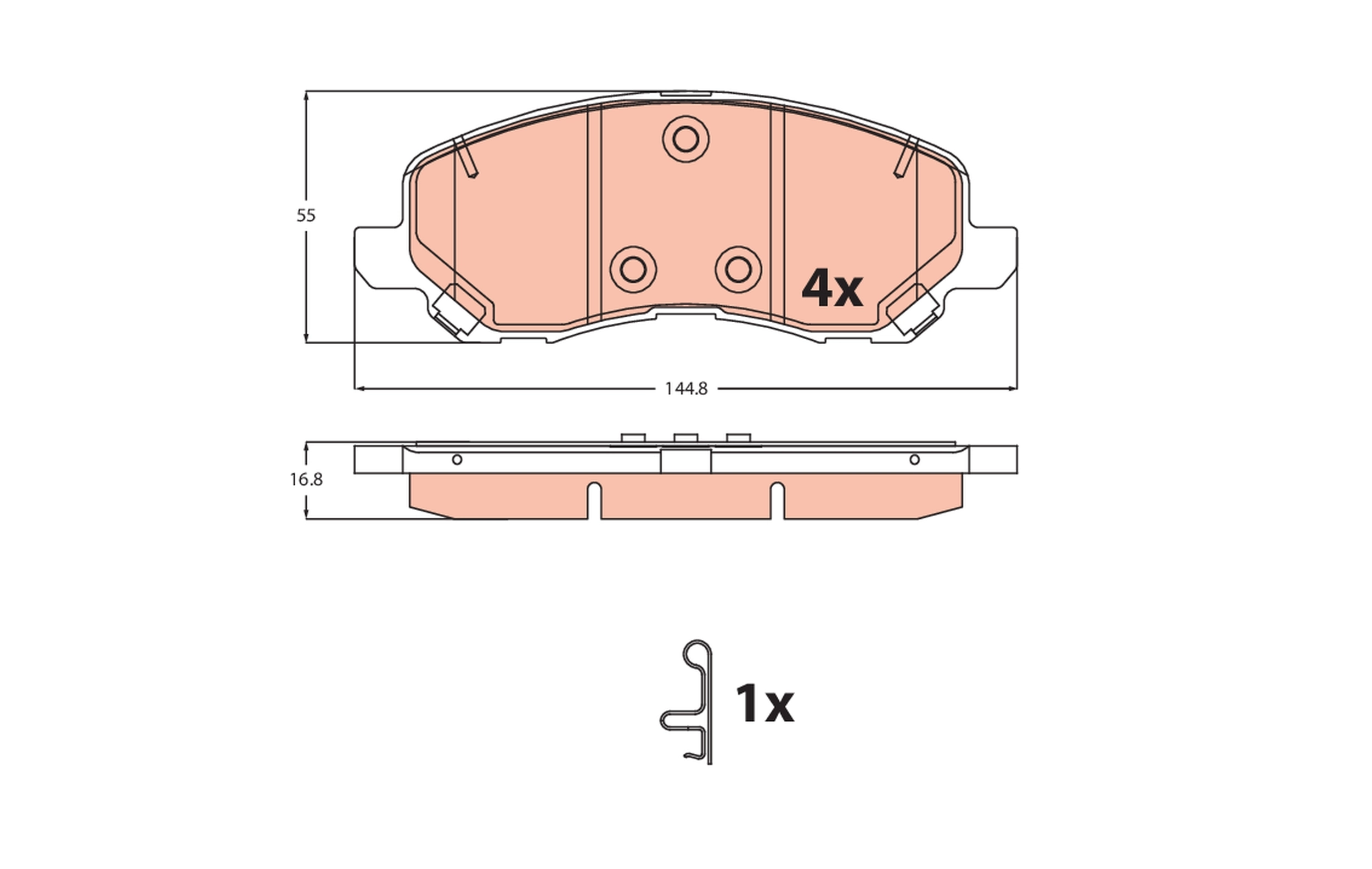 Kit de plaquettes de frein, frein à disque TRW GDB2501