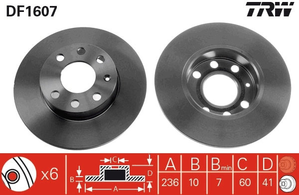 Disque de frein TRW DF1607