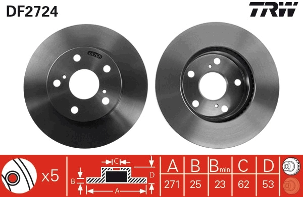 Disque de frein TRW DF2724