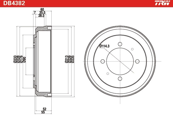 Tambour de frein TRW DB4382