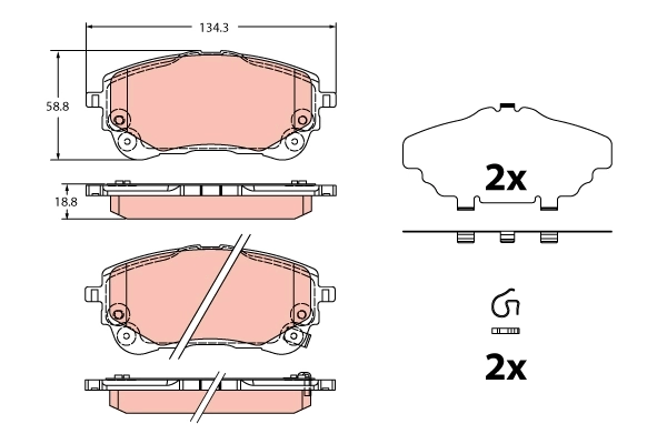 Kit de plaquettes de frein, frein à disque TRW GDB2349