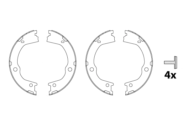 Jeu de mâchoires de frein, frein de stationnement TRW GS8860