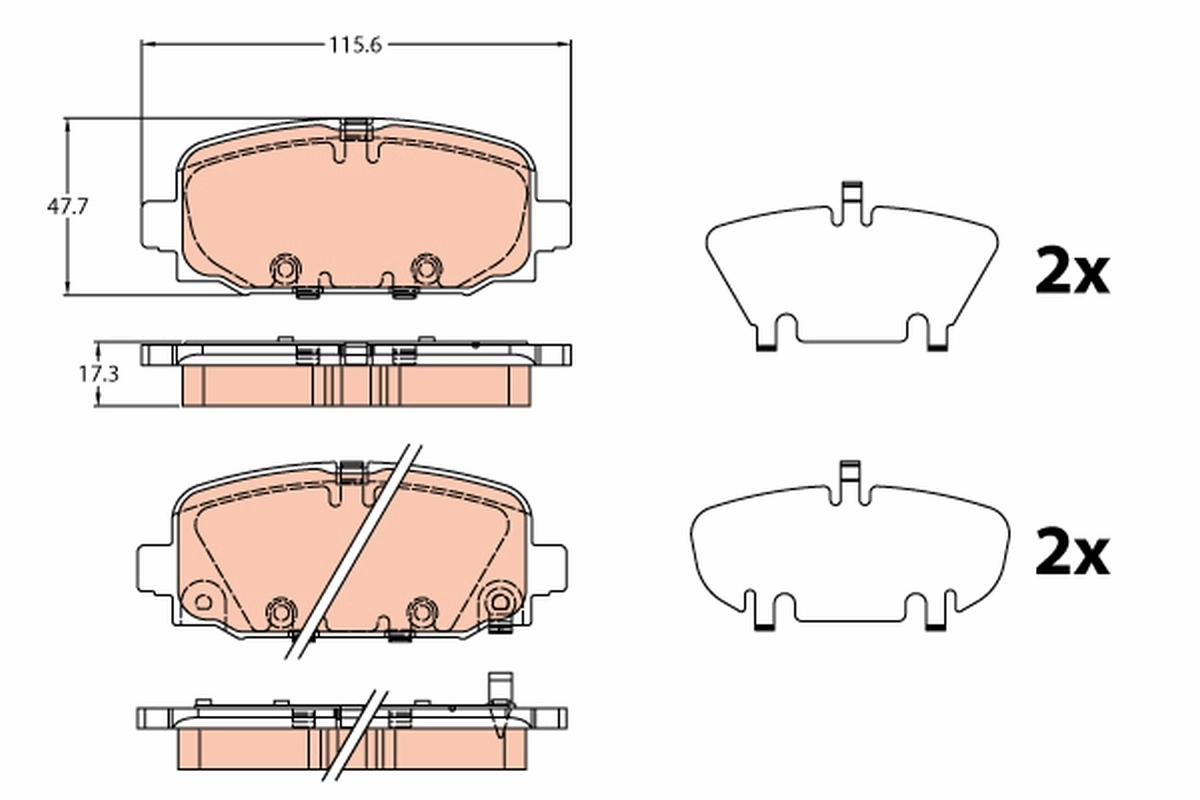 Kit de plaquettes de frein, frein à disque TRW GDB2321