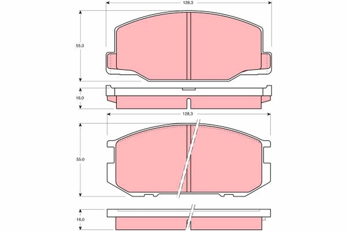 Kit de plaquettes de frein, frein à disque TRW GDB216