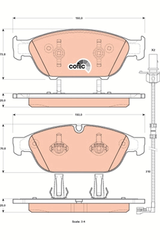 Kit de plaquettes de frein, frein à disque TRW GDB1897