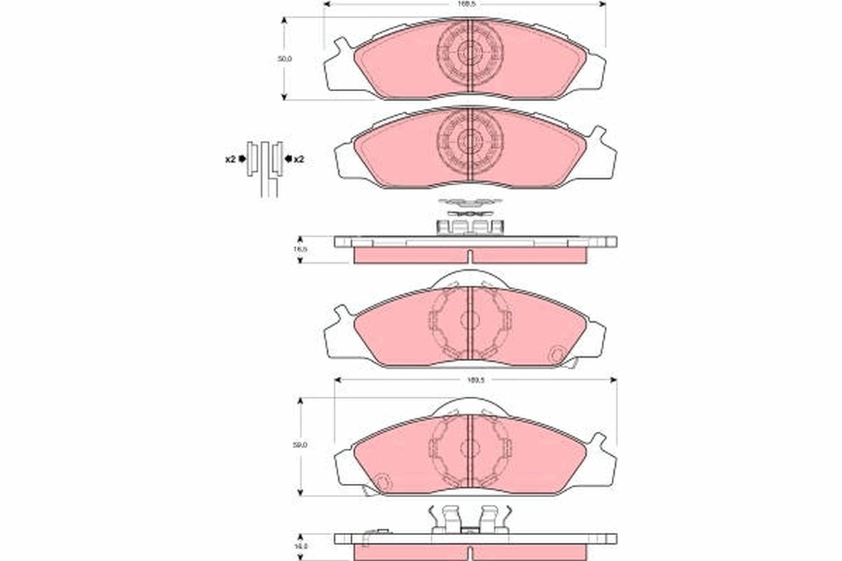 Kit de plaquettes de frein, frein à disque TRW GDB3281