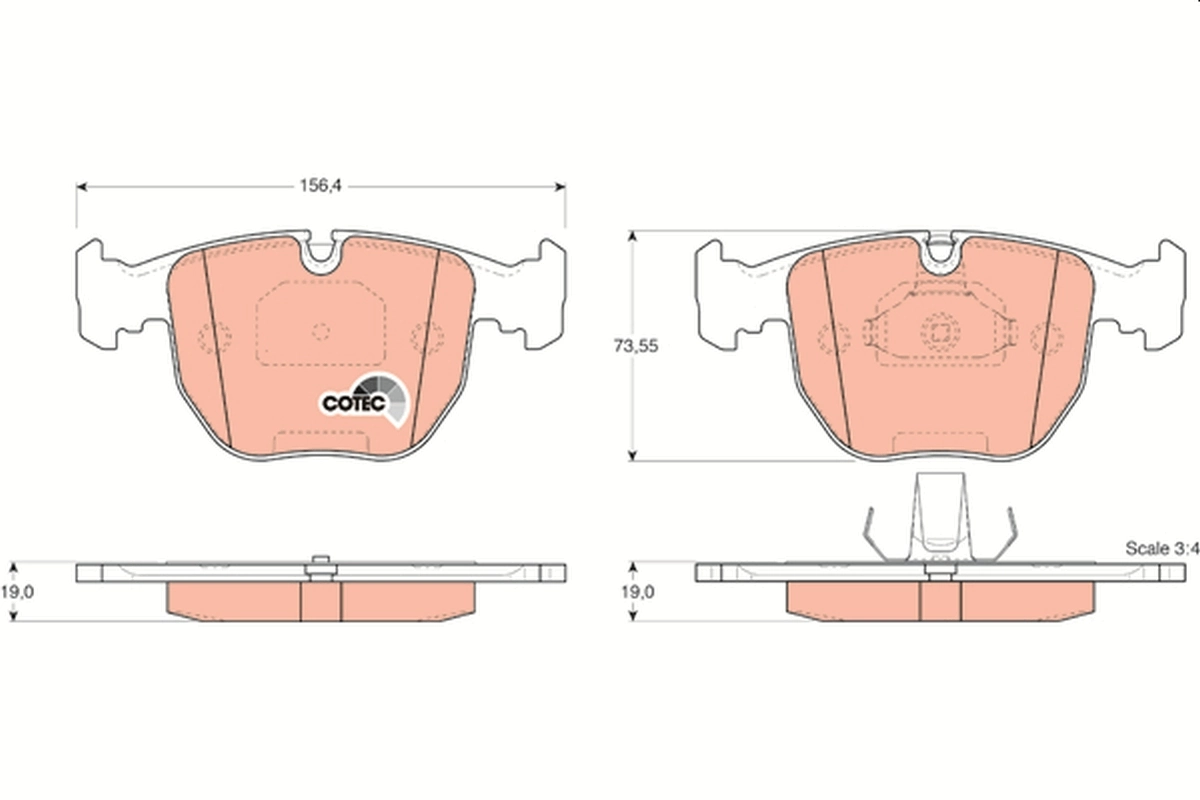 Kit de plaquettes de frein, frein à disque TRW GDB1261