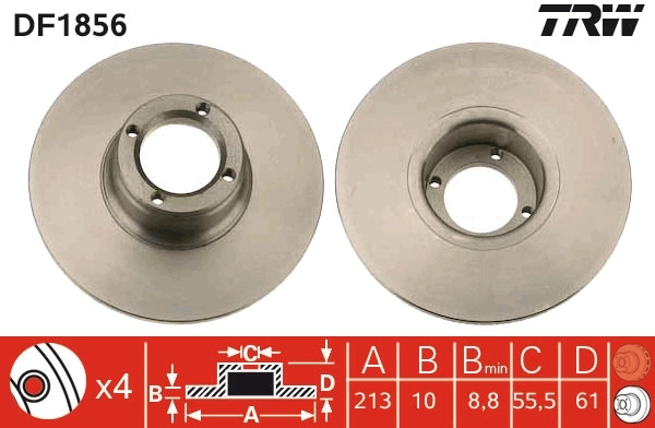 Disque de frein TRW DF1856