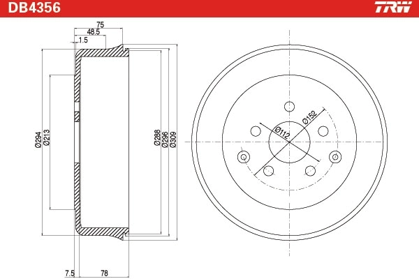 Tambour de frein TRW DB4356