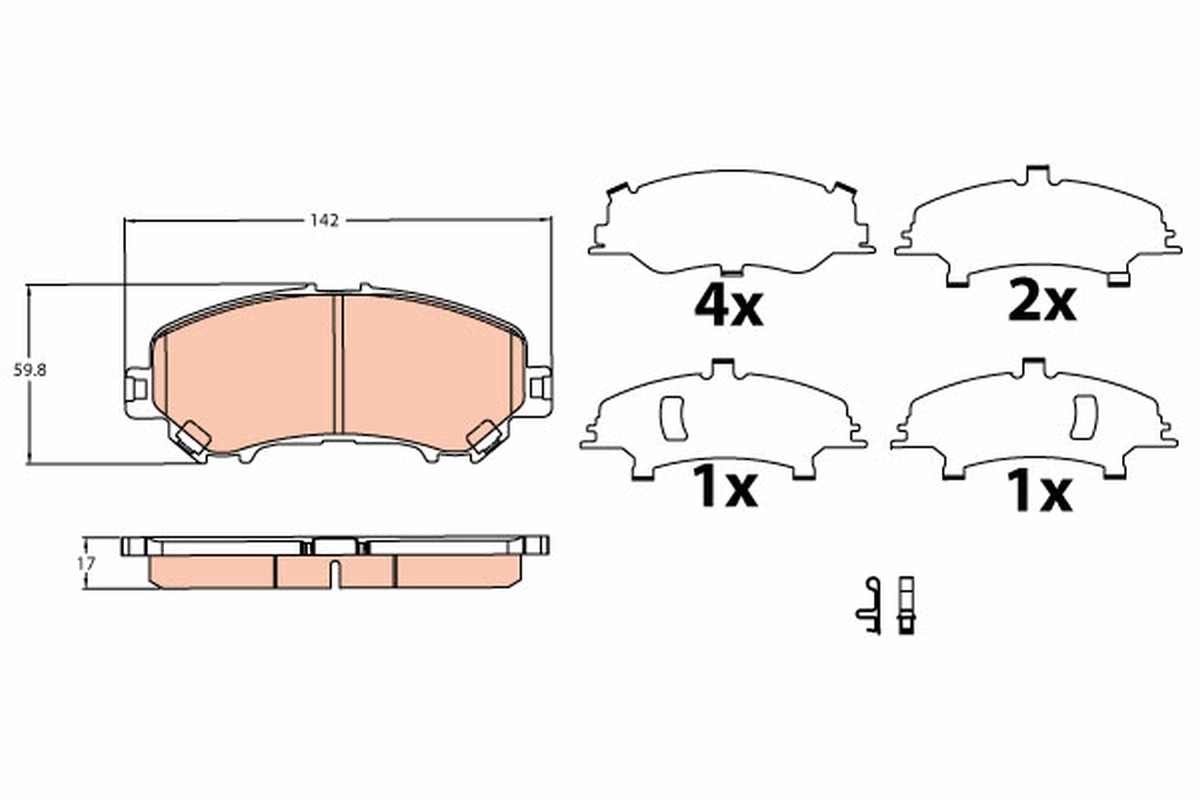 Kit de plaquettes de frein, frein à disque TRW GDB3622