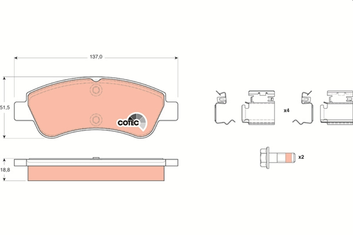 Kit de plaquettes de frein, frein à disque TRW Automotive