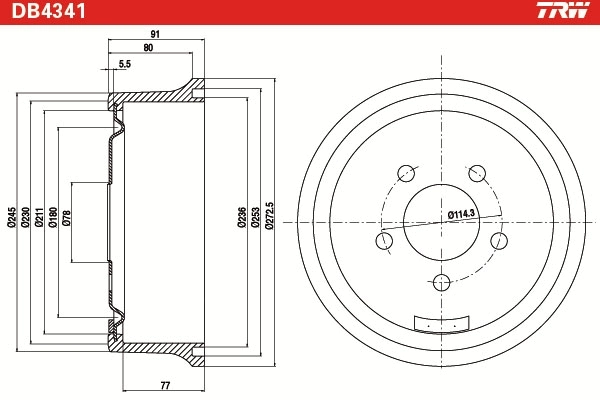 Tambour de frein TRW DB4341