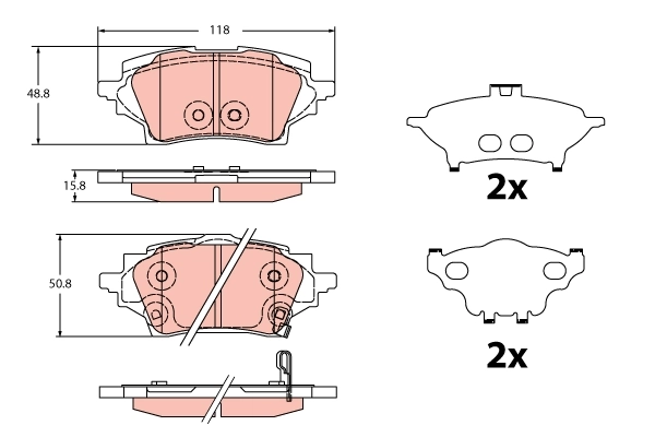 Kit de plaquettes de frein, frein à disque TRW GDB2344